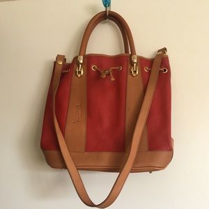 Valentina Italy Leather Drawstring Satchel